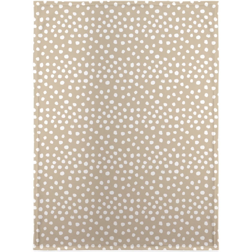 Soft Painted Dots Blanket, Fleece, 30x40, Beige, Alpaca
