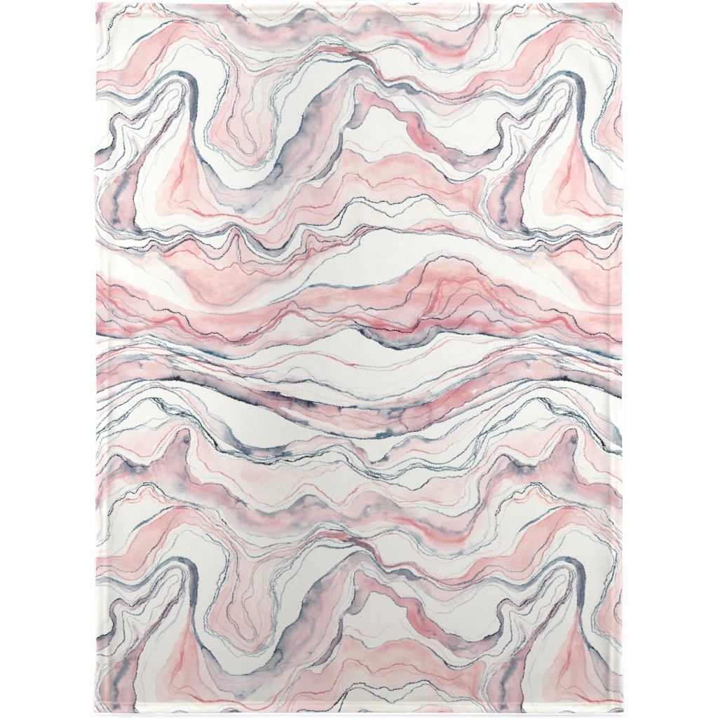 Watercolor Marble Blanket, Fleece, 30x40, Pink, Quartz