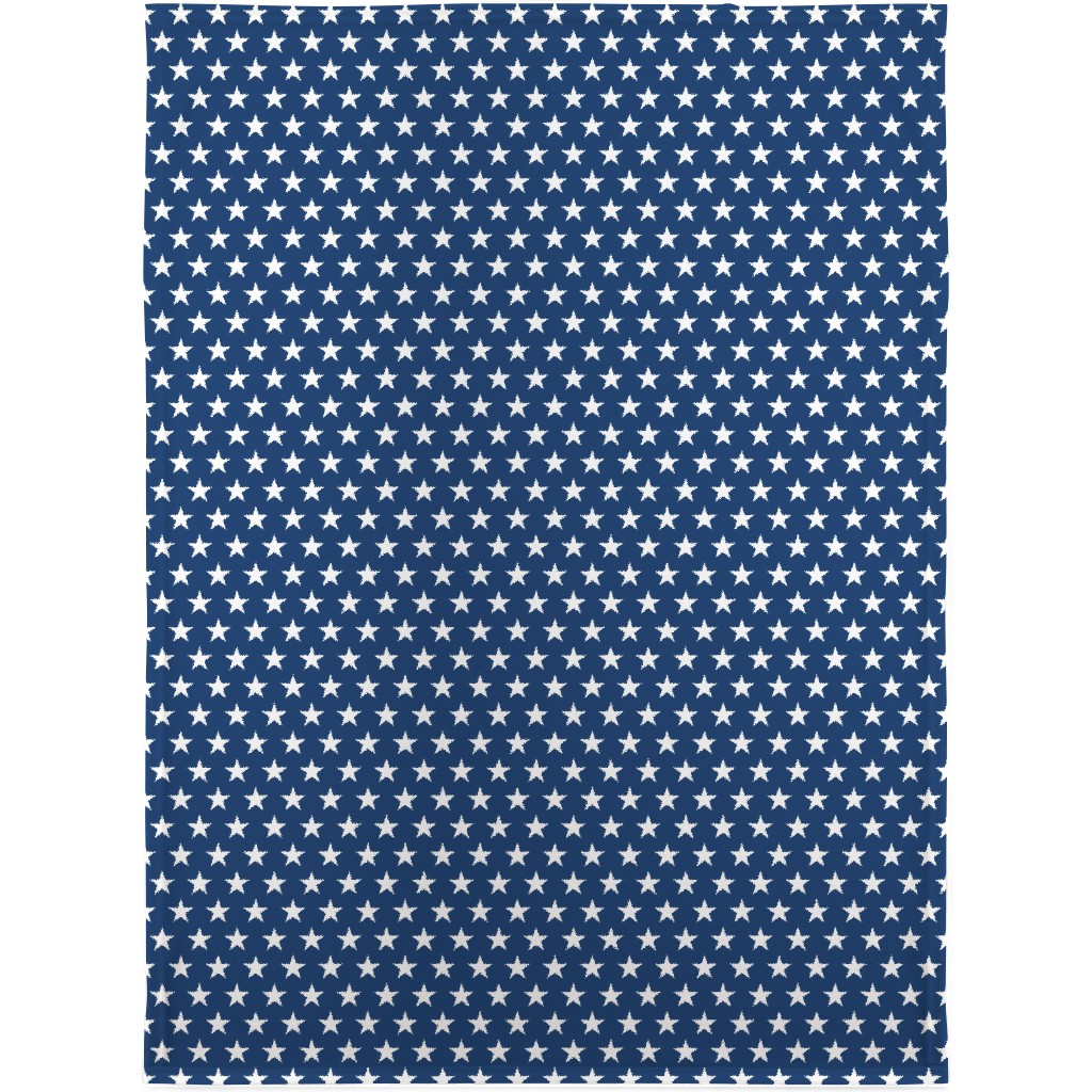 Stars on Blue Blanket, Fleece, 30x40, Blue, True Blue