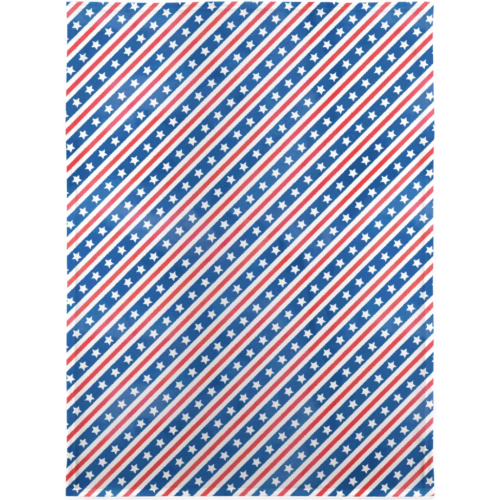 Stars & Stripes - Diagonal Blanket, Fleece, 30x40, Blue, True Blue