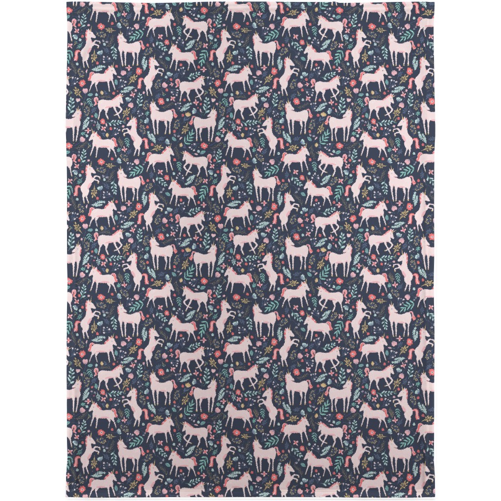 Unicorn Fields Blanket, Fleece, 30x40, Multicolor
