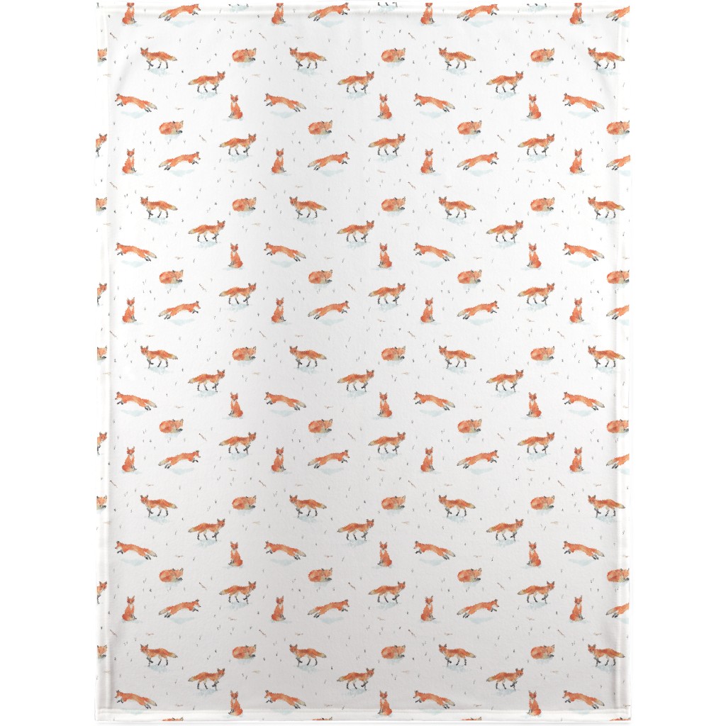 Winter Fox Blanket, Fleece, 30x40, Orange