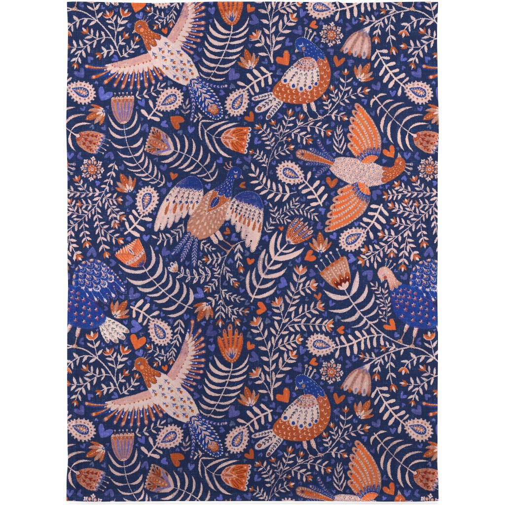 All My Birds - Blue Blanket, Fleece, 30x40, Blue, True Blue