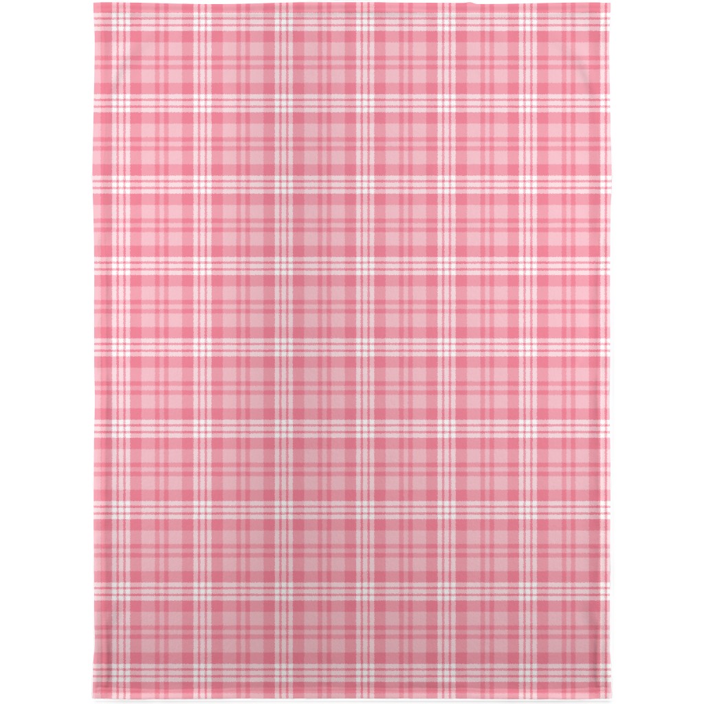 Plaid Pattern Blanket, Fleece, 30x40, Pink