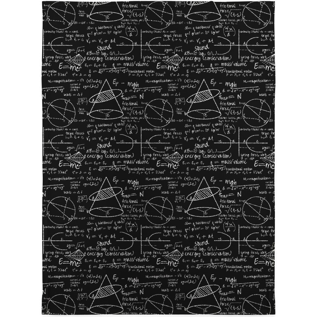 Common Equations Blanket, Fleece, 30x40, Black, Black