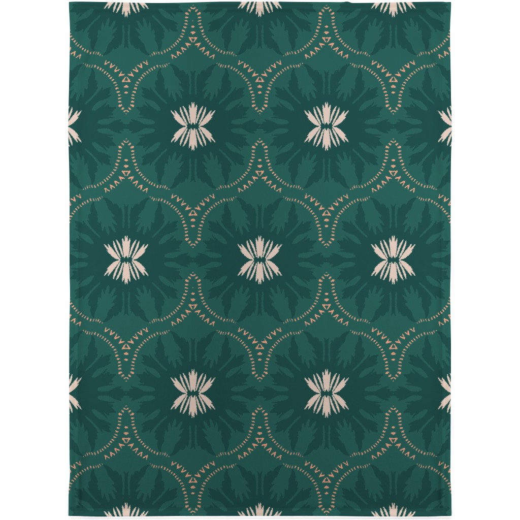Jasmin Wildflower - Green Blanket, Fleece, 30x40, Green, Classic Green