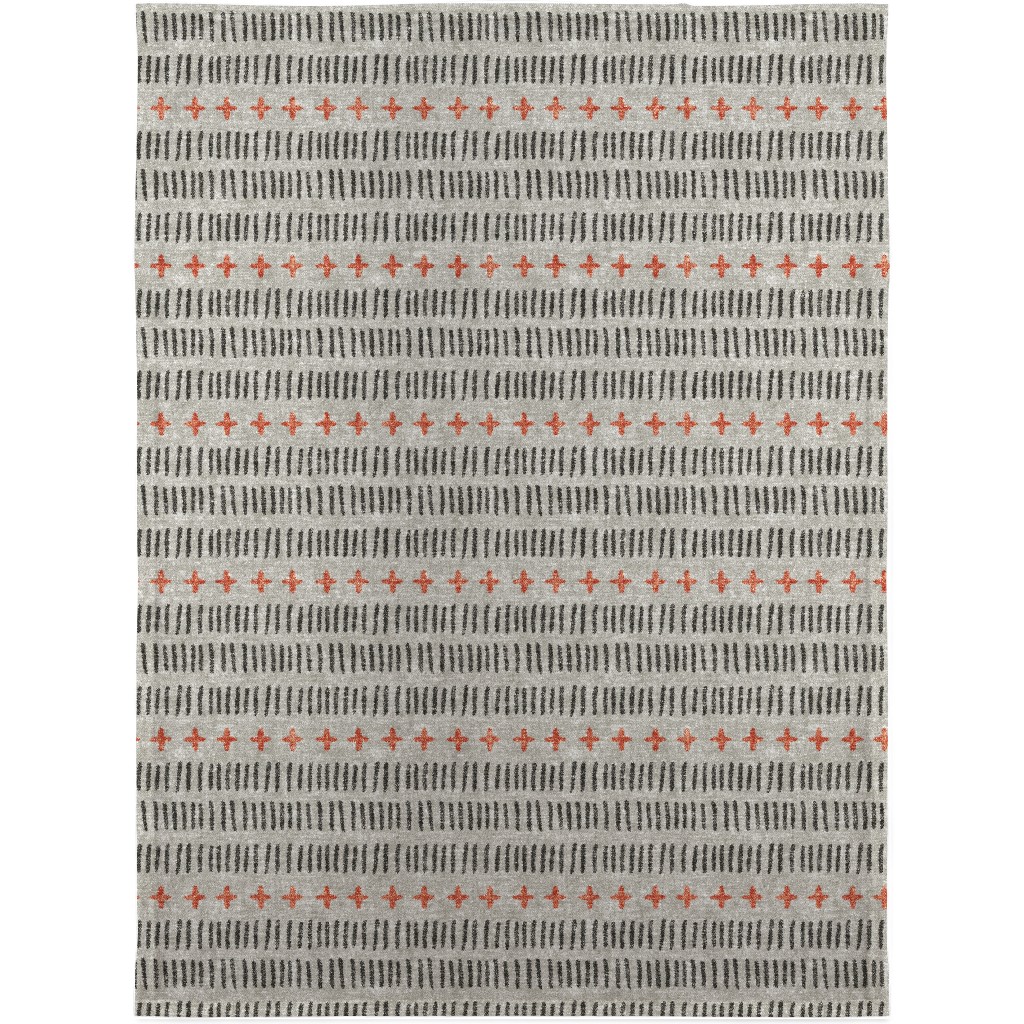 Modern Farmhouse Dash - Multi on Beige Blanket, Fleece, 30x40, Gray, Gray