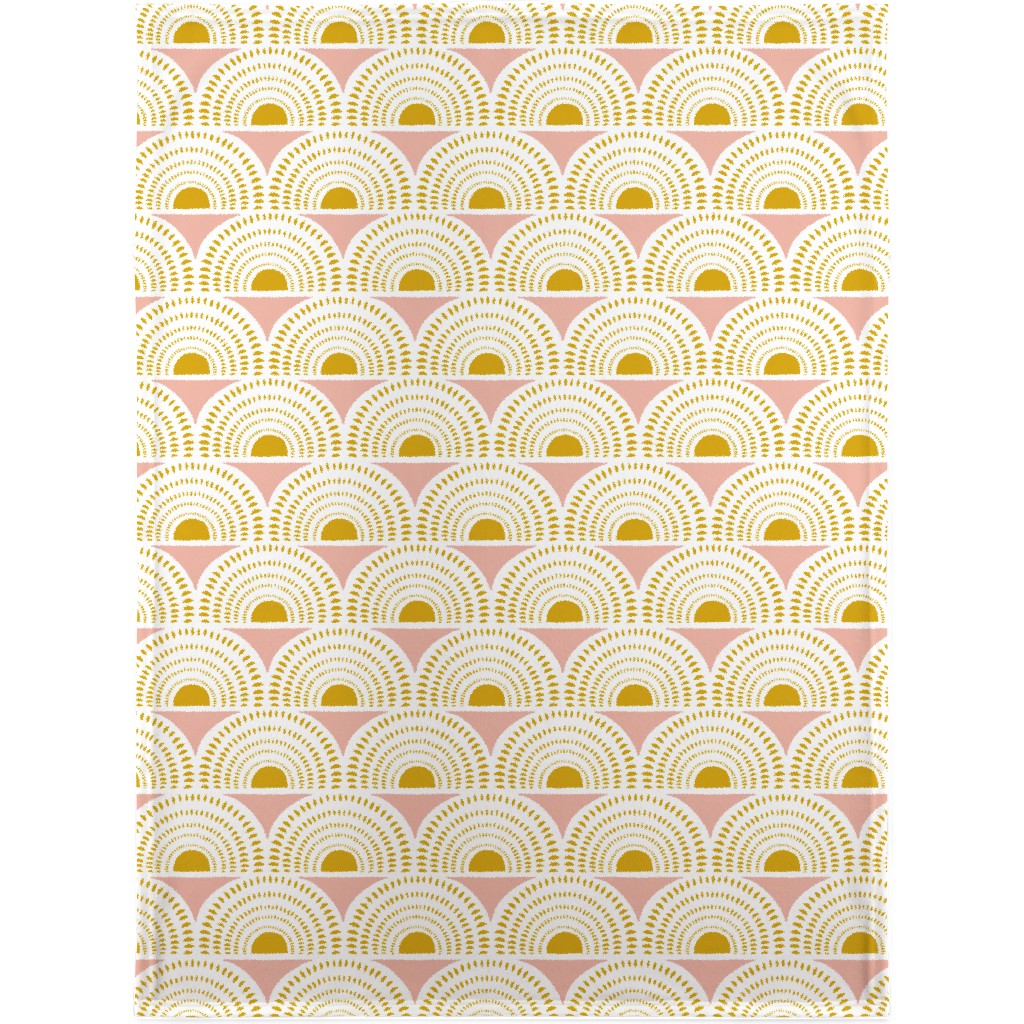 Aurora Geometric - Blush and Goldenrod Blanket, Fleece, 30x40, Yellow, Classic Yellow