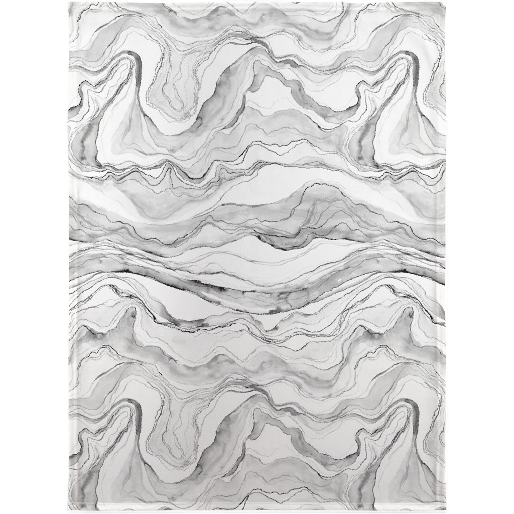 Watercolor Marble Blanket, Fleece, 30x40, Gray