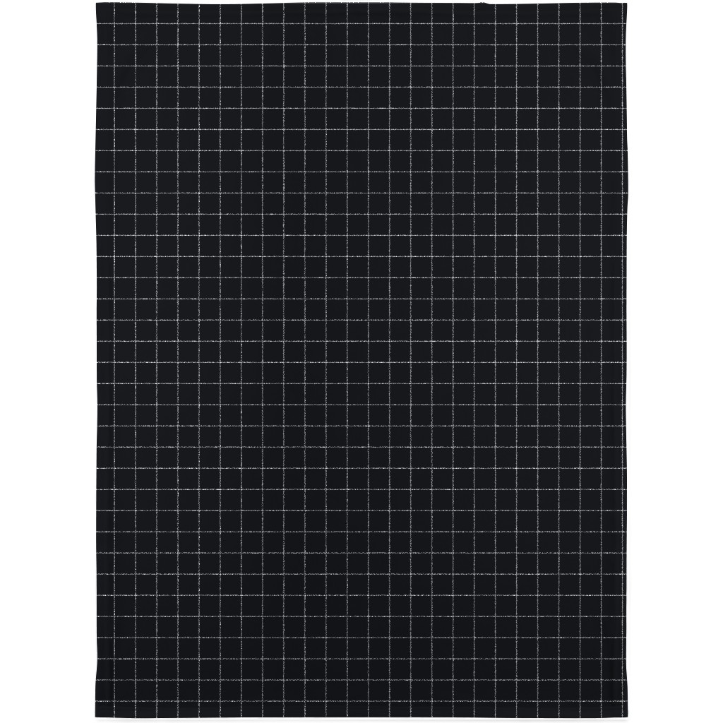 Grid - Black Ad White Blanket, Fleece, 30x40, Black, Black