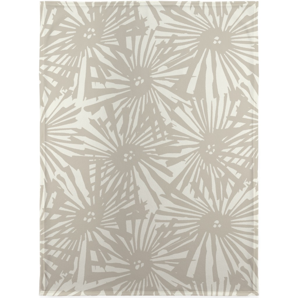 Large Cactus Flower Bloom - Beige Blanket, Fleece, 30x40, Beige, Pearl