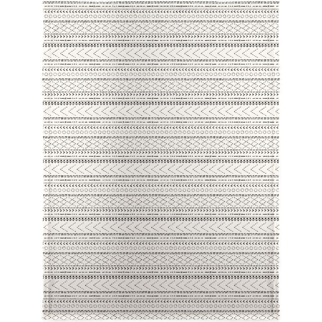 Minimal Mudcloth Bohemian - Light Blanket, Fleece, 30x40, Beige, Pearl