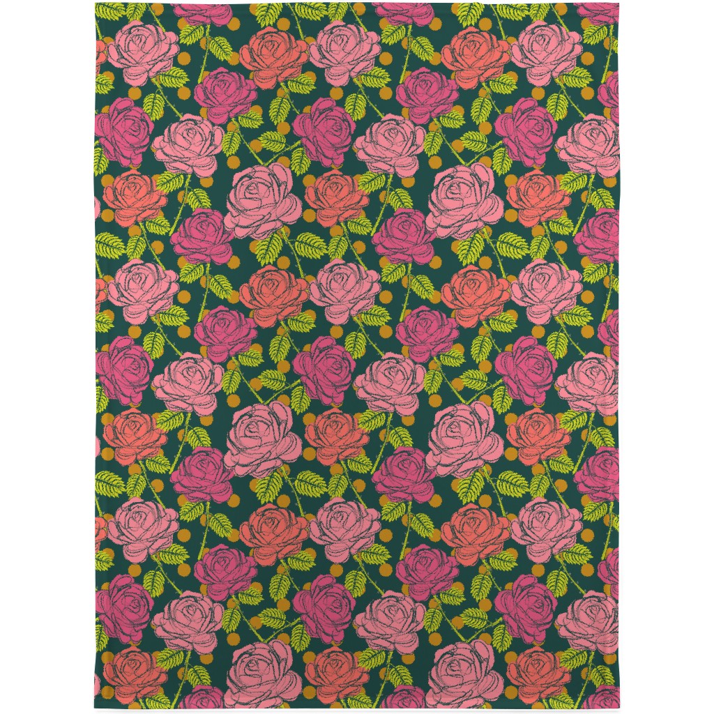 Roses - Shades of Pink Blanket, Fleece, 30x40, Pink