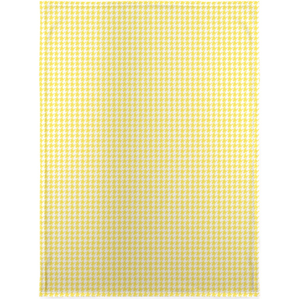 Happy Houndstooth Blanket, Fleece, 30x40, Yellow, Lemon