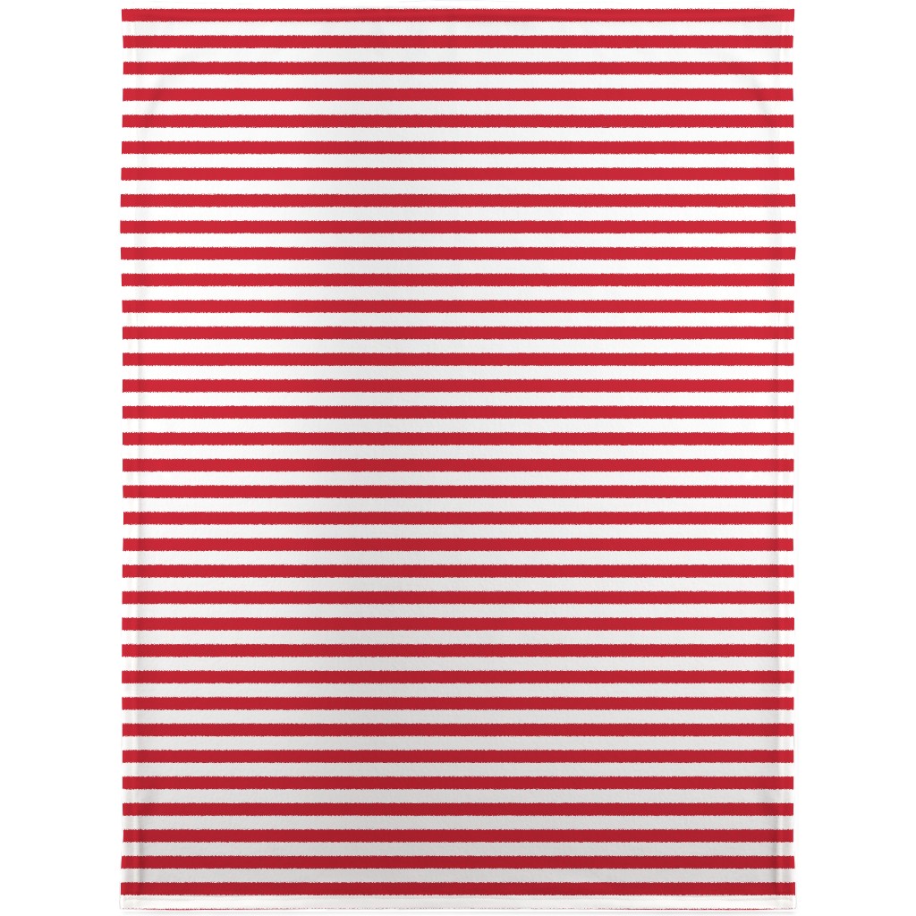 Stripes - Red and White Blanket, Fleece, 30x40, Red, Red