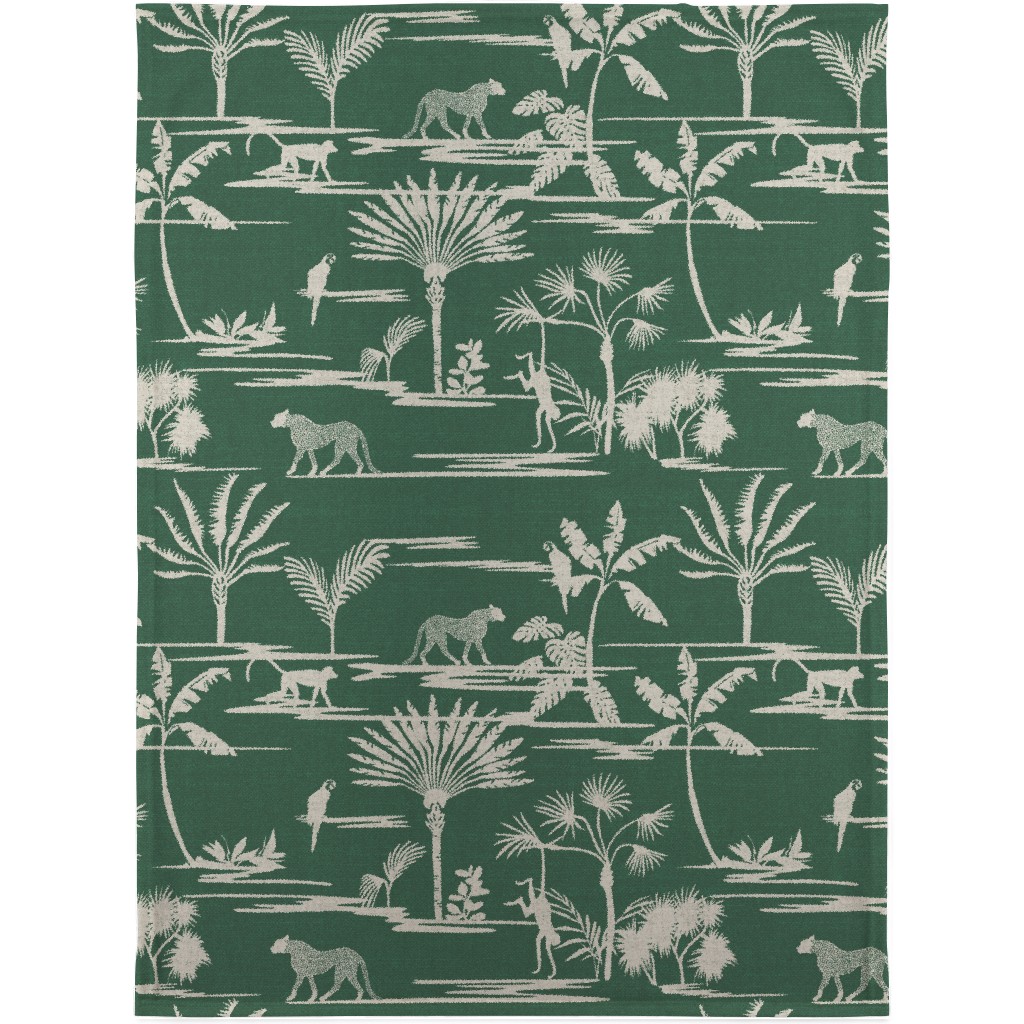 Jungle Thrive - Green Blanket, Fleece, 30x40, Green
