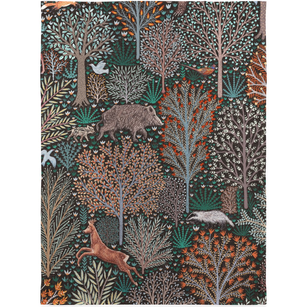 Forest & Animals - Multi Blanket, Fleece, 30x40, Multicolor