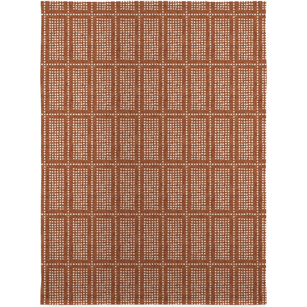 Dotty Boho Geometric - Ginger Blanket, Fleece, 30x40, Orange, Orange