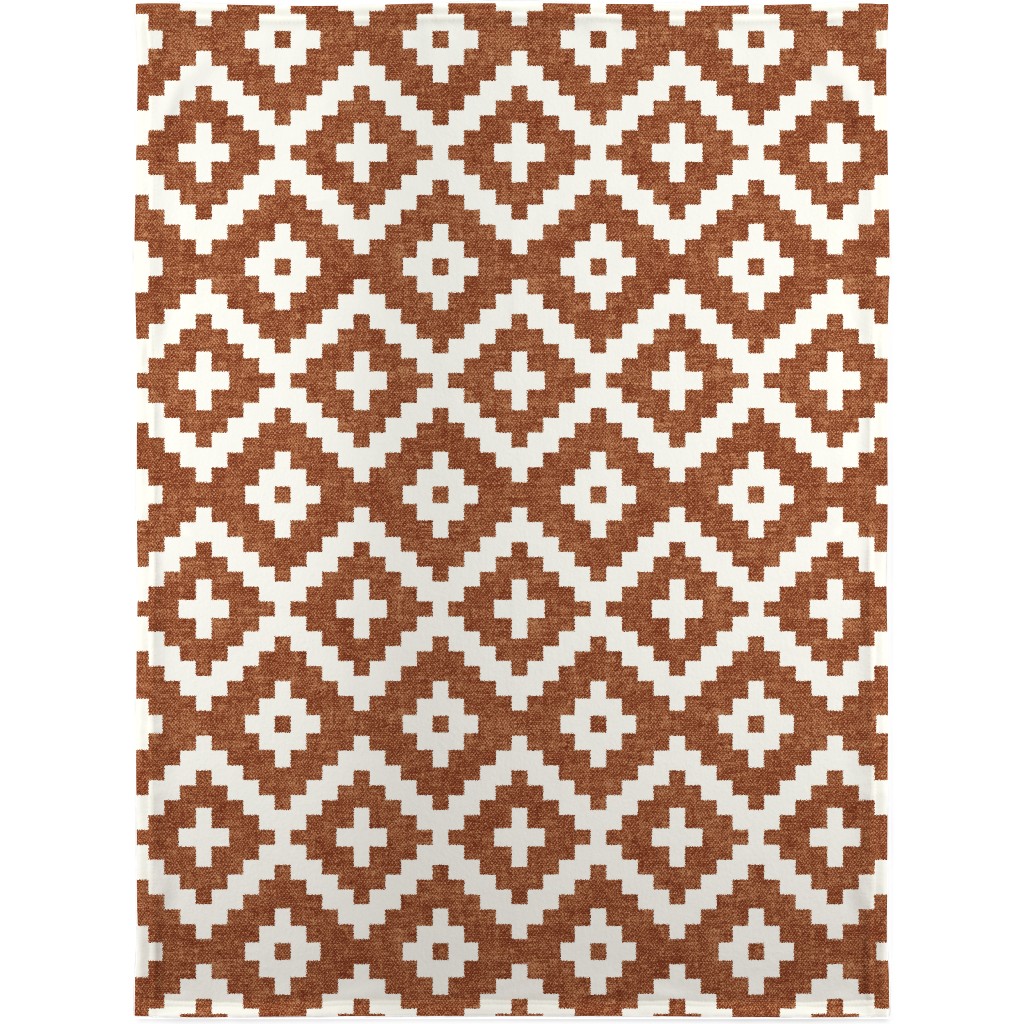Geometric Woven Aztec - Ginger Blanket, Fleece, 30x40, Brown, Brown
