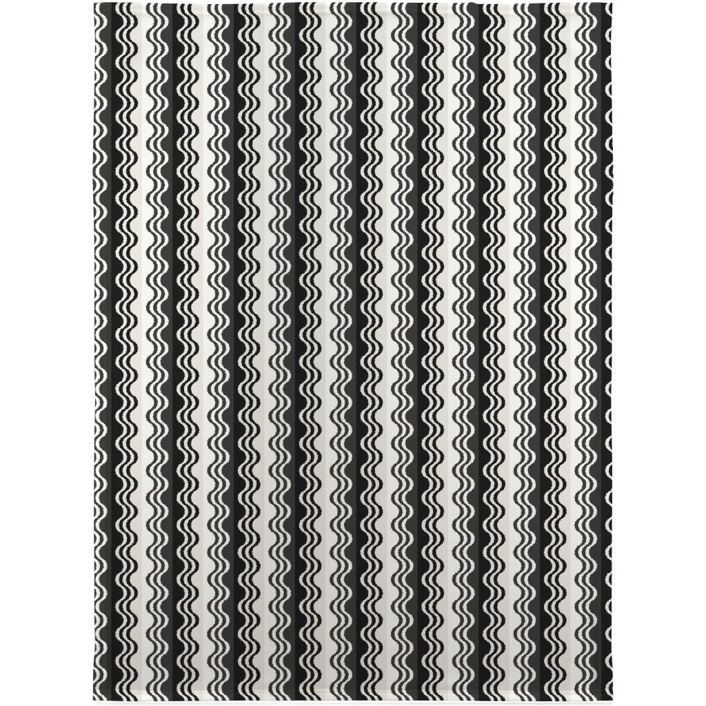 Sea Shell Waves - Grey Blanket, Fleece, 30x40, Black, Black