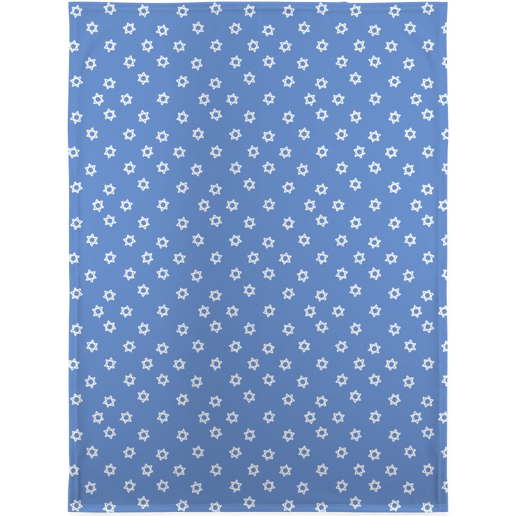 Star of David - White & Blue Blanket, Fleece, 30x40, Blue, True Blue