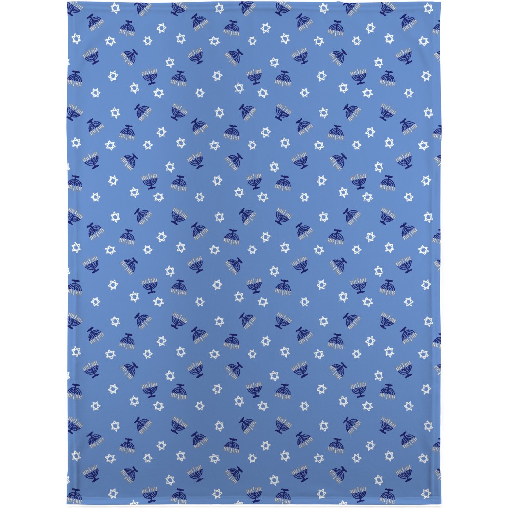 Hanukkah - Blue Blanket, Fleece, 30x40, Blue, True Blue