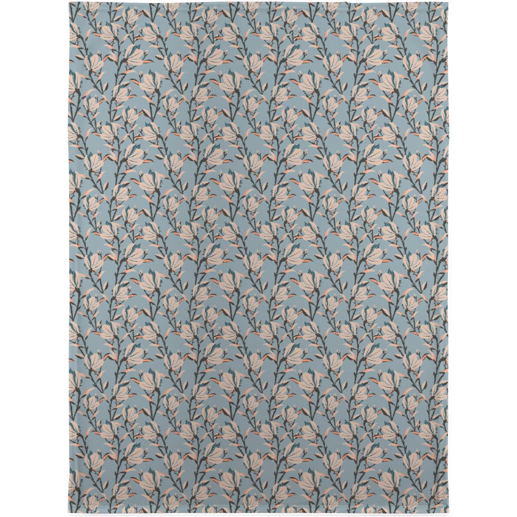 Magnolia -Dusty Blue Blanket, Fleece, 30x40, Blue, True Blue
