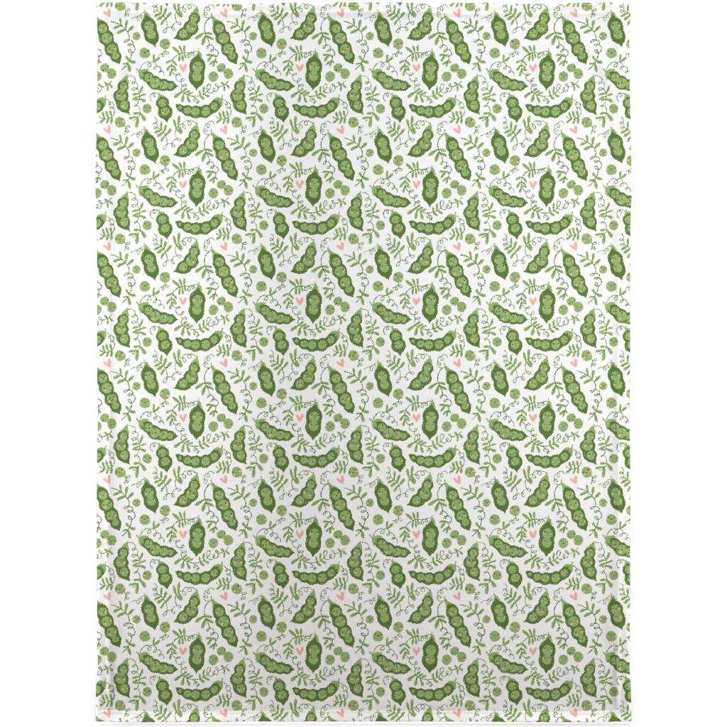 Cute Peas - Green Blanket, Fleece, 30x40, Green, Classic Green
