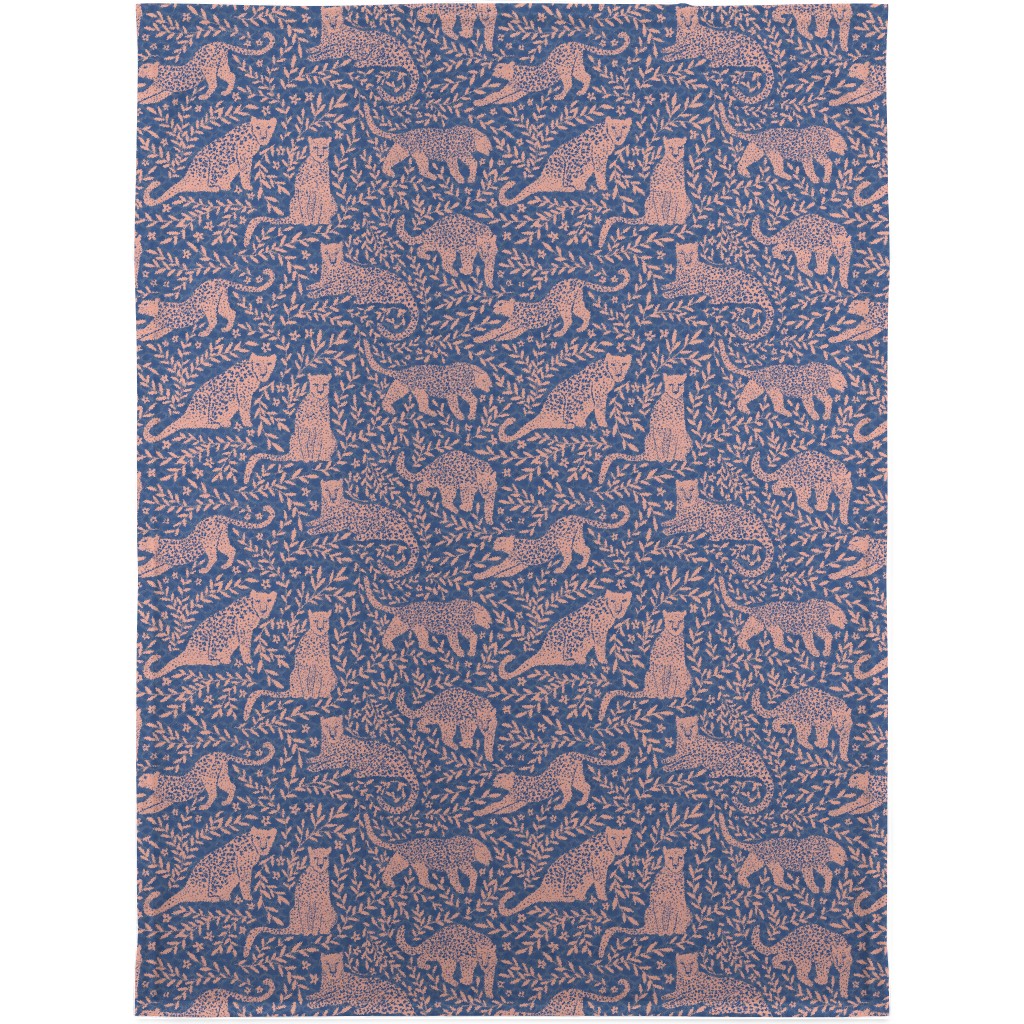 Jungle Cat - Classic Blue Blanket, Fleece, 30x40, Blue, True Blue