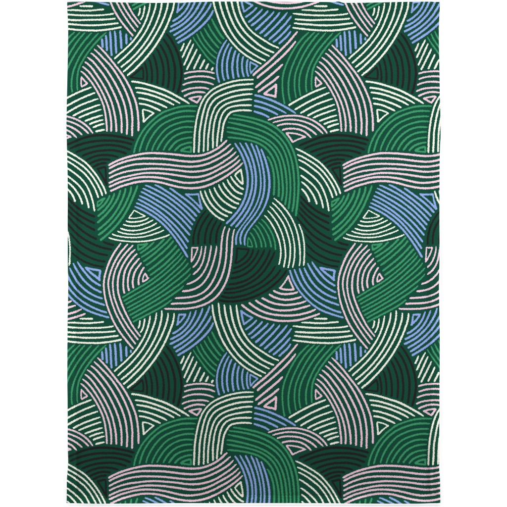 Rainbow Stripes Blanket, Fleece, 30x40, Green