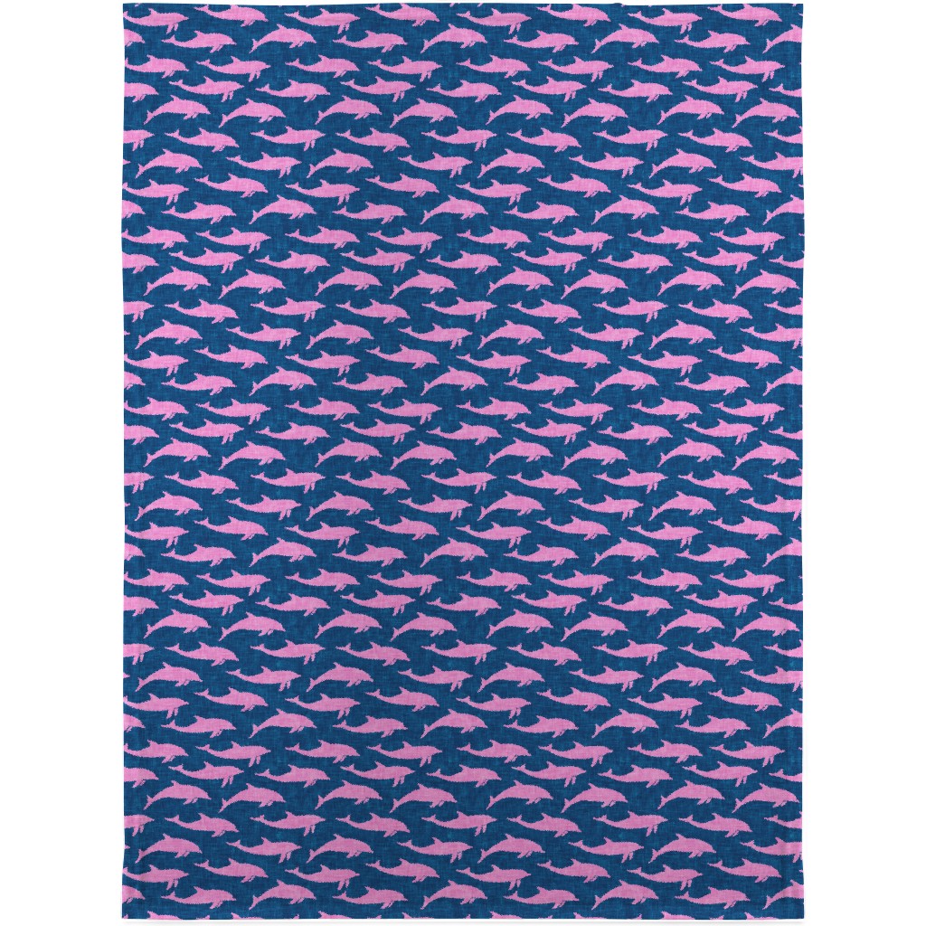 Dolphins Blanket, Fleece, 30x40, Pink