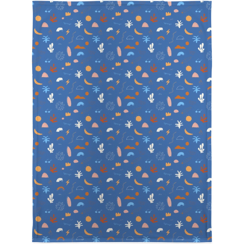 Summer Dayz - Blue Blanket, Plush Fleece, 30x40, Blue, True Blue