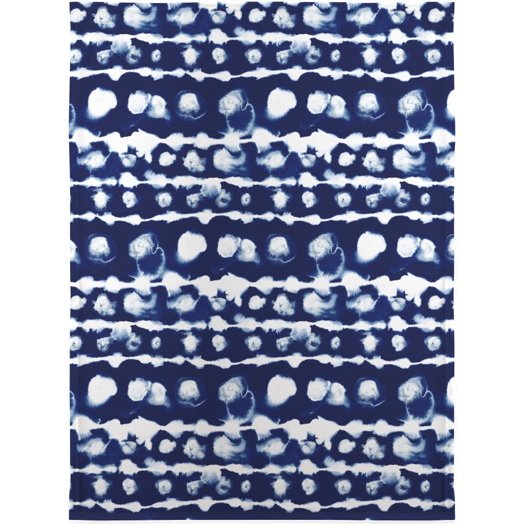Dye Dot Stripe - Blue Blanket, Plush Fleece, 30x40, Blue, True Blue