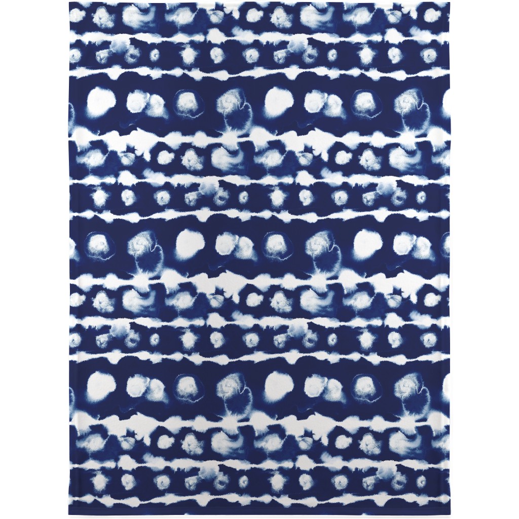 Dye Dot Stripe - Blue Blanket, Plush Fleece, 30x40, Blue