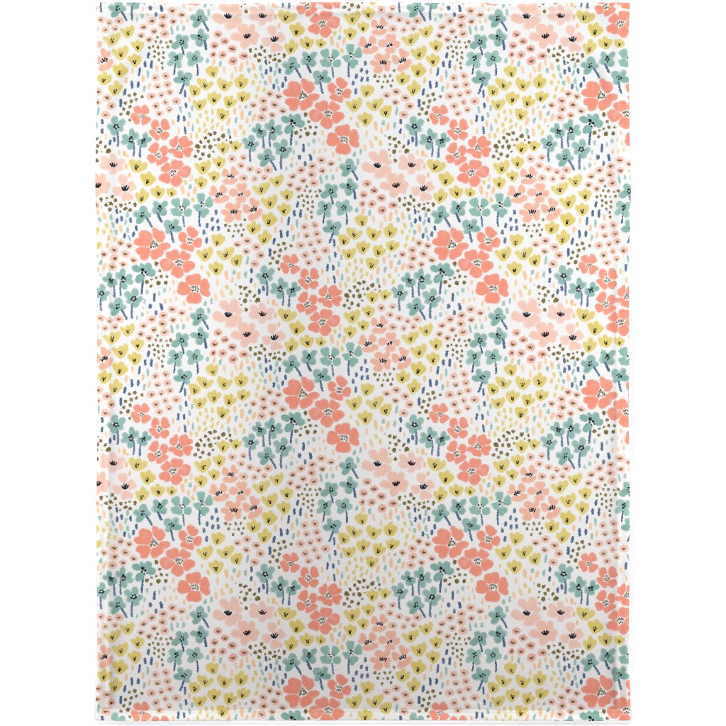 April Bits Vintage - Pink Blanket, Plush Fleece, 30x40, Pink, Bright Pink