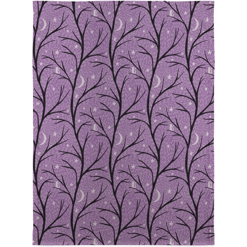Spooky Night - Purple Blanket, Plush Fleece, 30x40, Purple