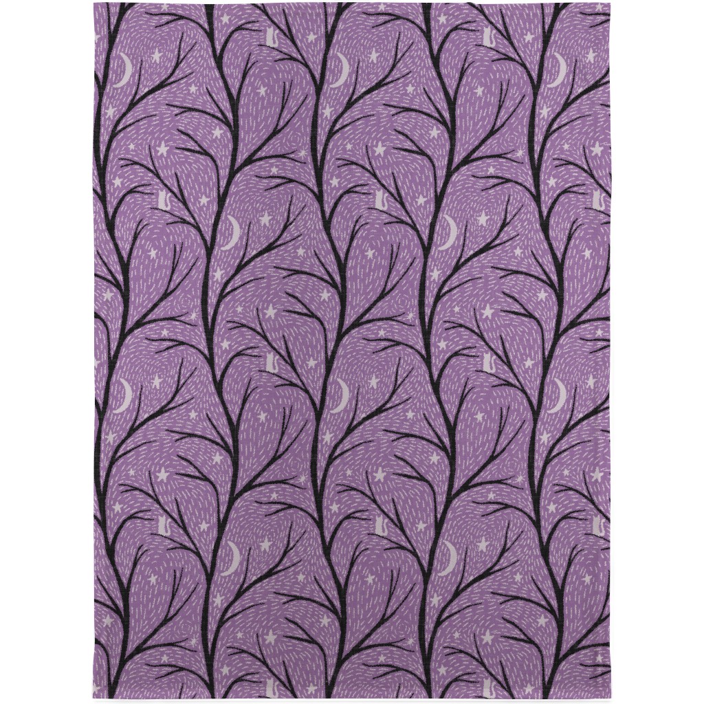 Spooky Night - Purple Blanket, Plush Fleece, 30x40, Purple, Purple