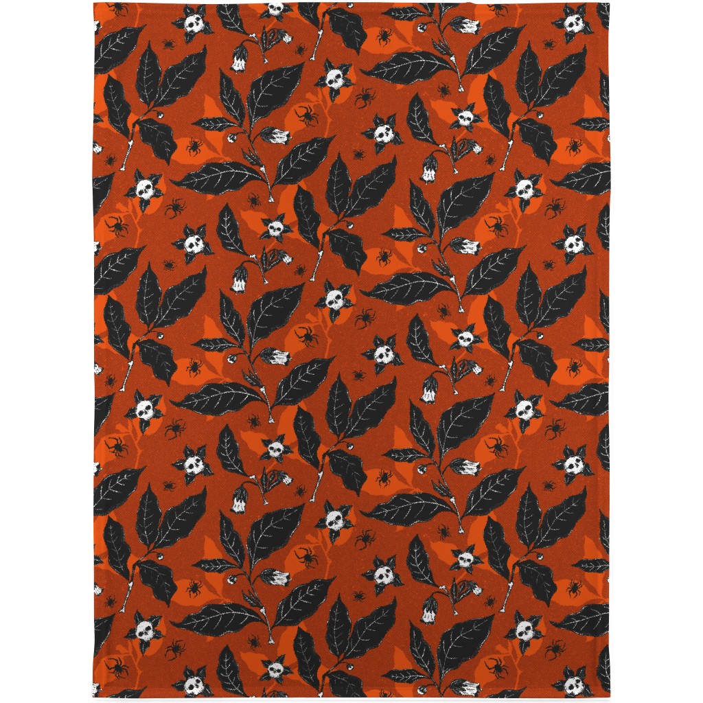 Atropa Belladonna - Orange Blanket, Plush Fleece, 30x40, Orange, Orange