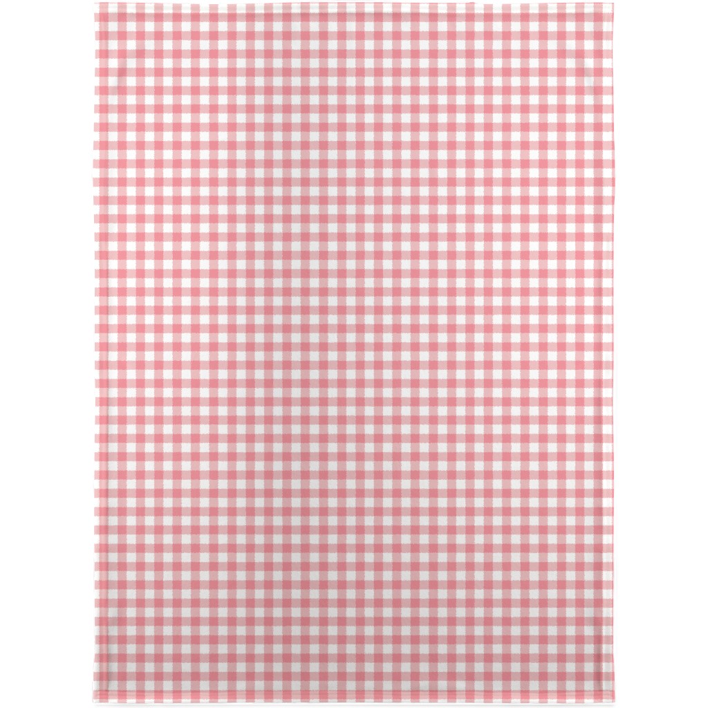 Simple Gingham Blanket, Plush Fleece, 30x40, Pink