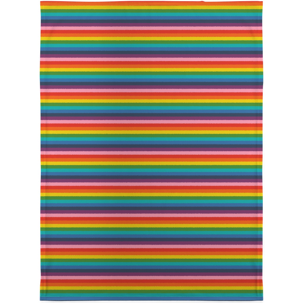Colorful Live - Rainbow Stripe Blanket, Plush Fleece, 30x40, Multicolor