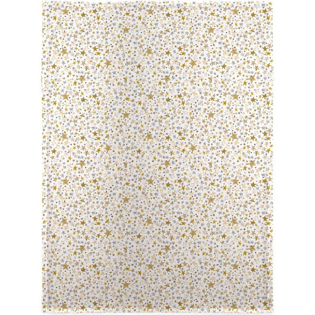Winter Stars Christmas - Gold Blanket, Plush Fleece, 30x40, Yellow