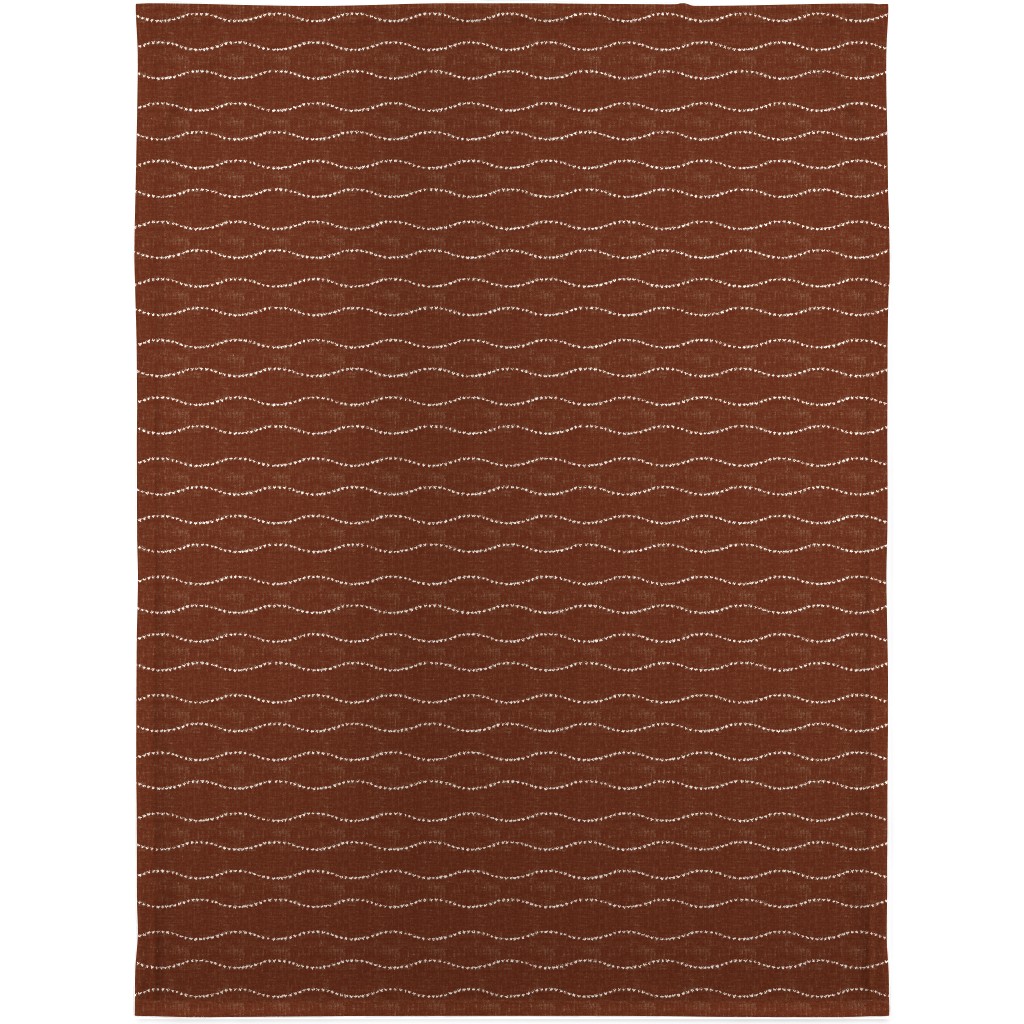 Heart Wave - Rust Blanket, Plush Fleece, 30x40, Brown
