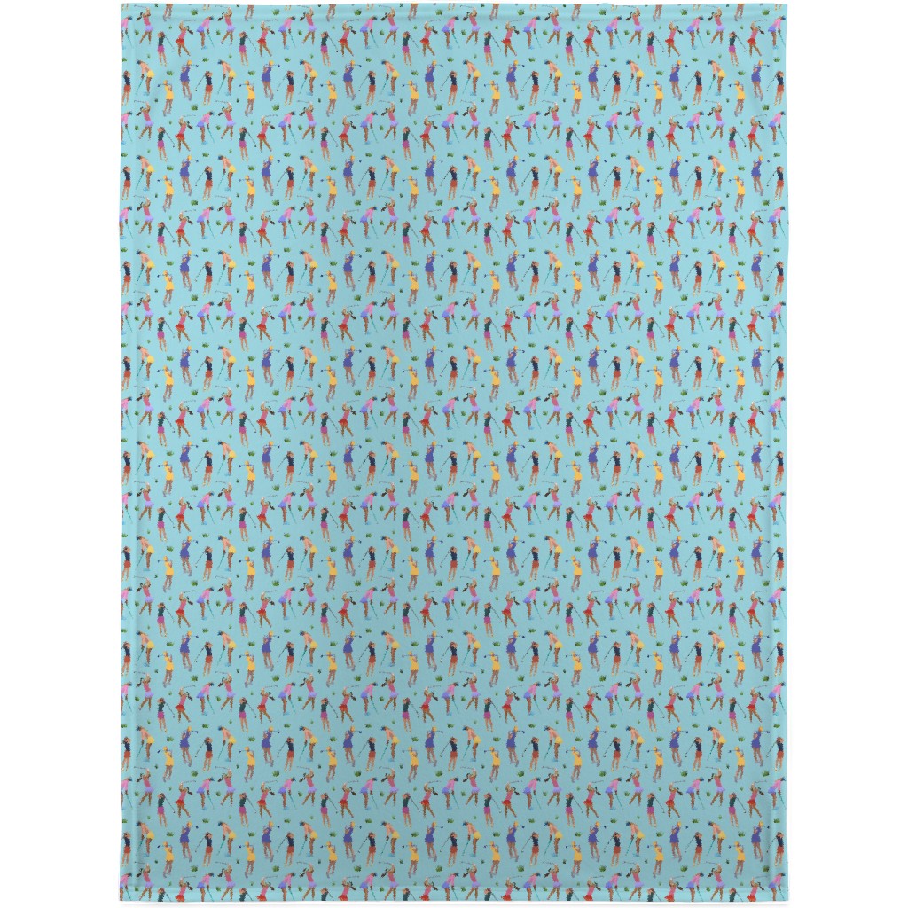 Golf Girls Blanket, Plush Fleece, 30x40, Blue