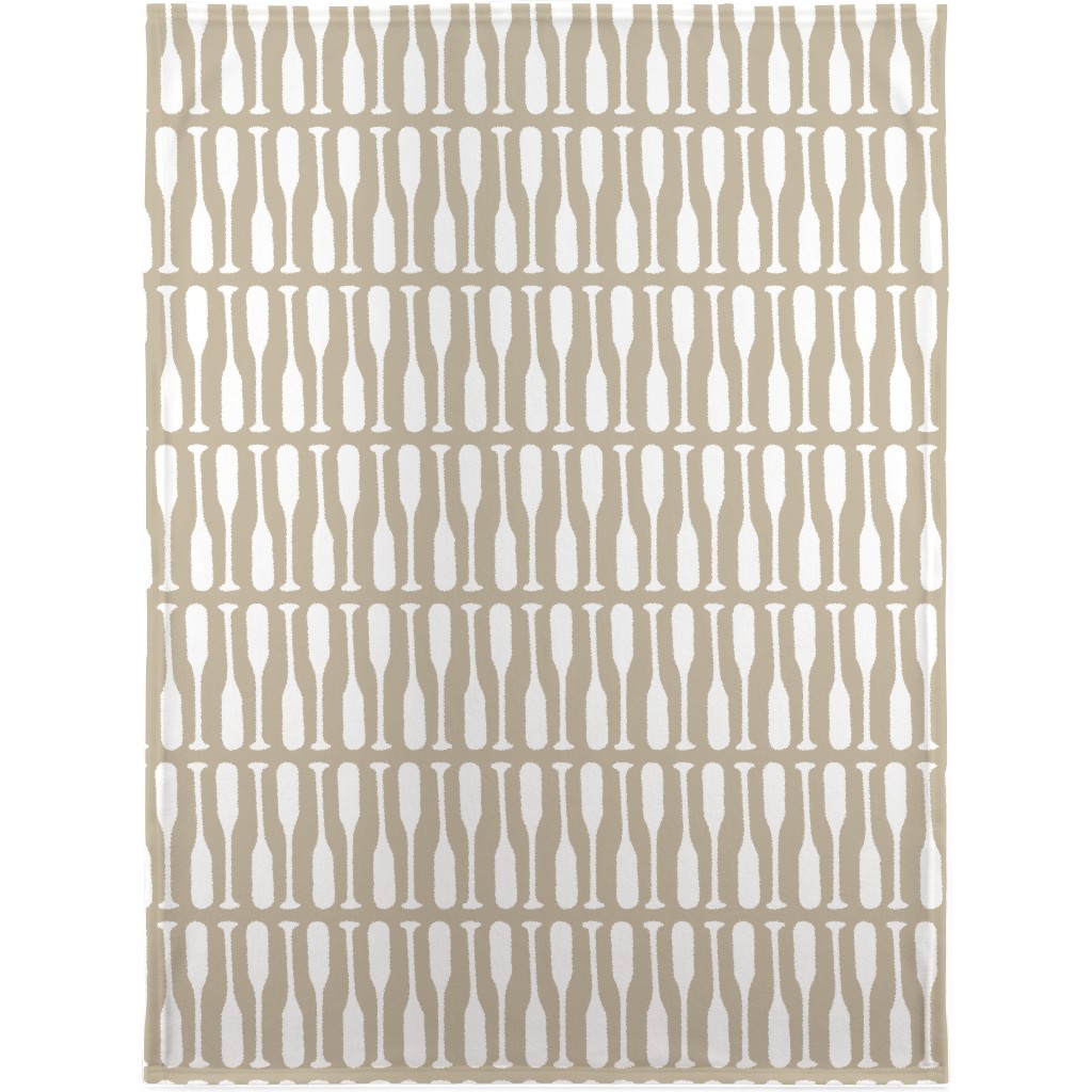 Nautical Boat Oars/Paddles - Neutral Beige Blanket, Plush Fleece, 30x40, Beige, Pearl