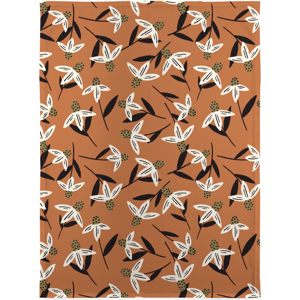 Daisy - on Orange Blanket, Plush Fleece, 30x40, Orange