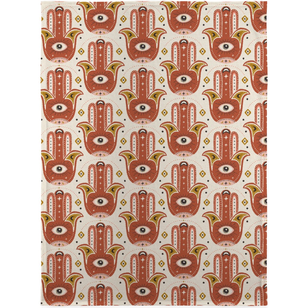 Good Fortune - Terracotta Blanket, Plush Fleece, 30x40, Orange, Orange