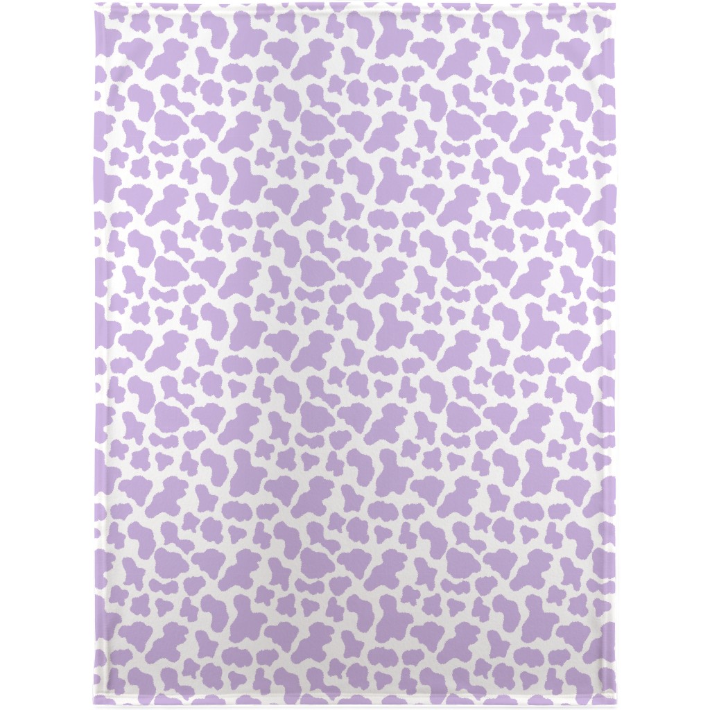 Cow Print Blanket, Plush Fleece, 30x40, Purple, Violet