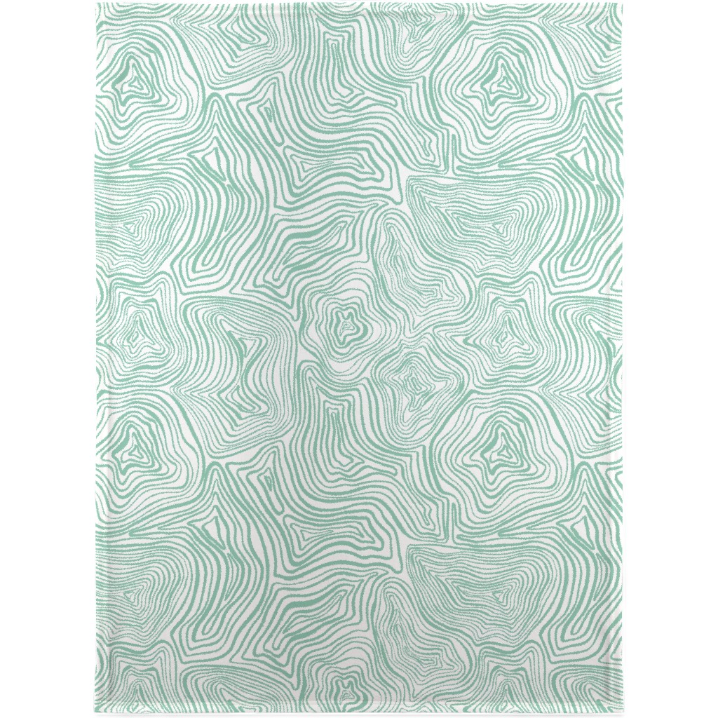Abstract Wavy Lines - Green Blanket, Plush Fleece, 30x40, Green, Classic Green