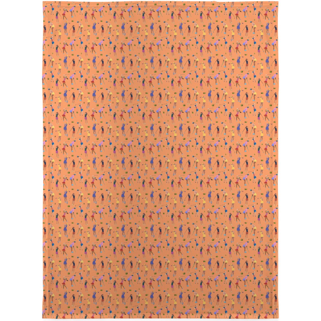 Golf Girls Blanket, Plush Fleece, 30x40, Orange, Sedona