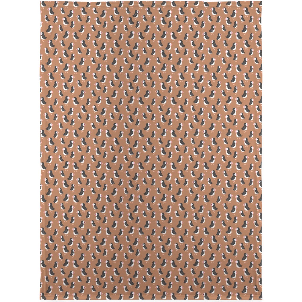Little Puffin Friends Blanket, Plush Fleece, 30x40, Brown, Hazelnut